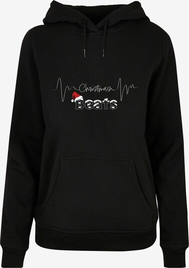 Merchcode Sweatshirt 'Christmas beats' in rubinrot / schwarz / weiß / offwhite, Produktansicht