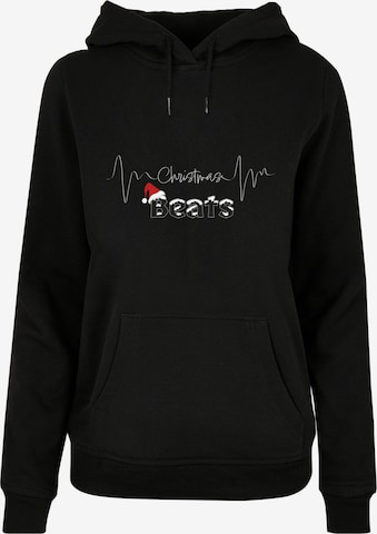 Merchcode Sweatshirt 'Christmas beats' in Zwart: voorkant