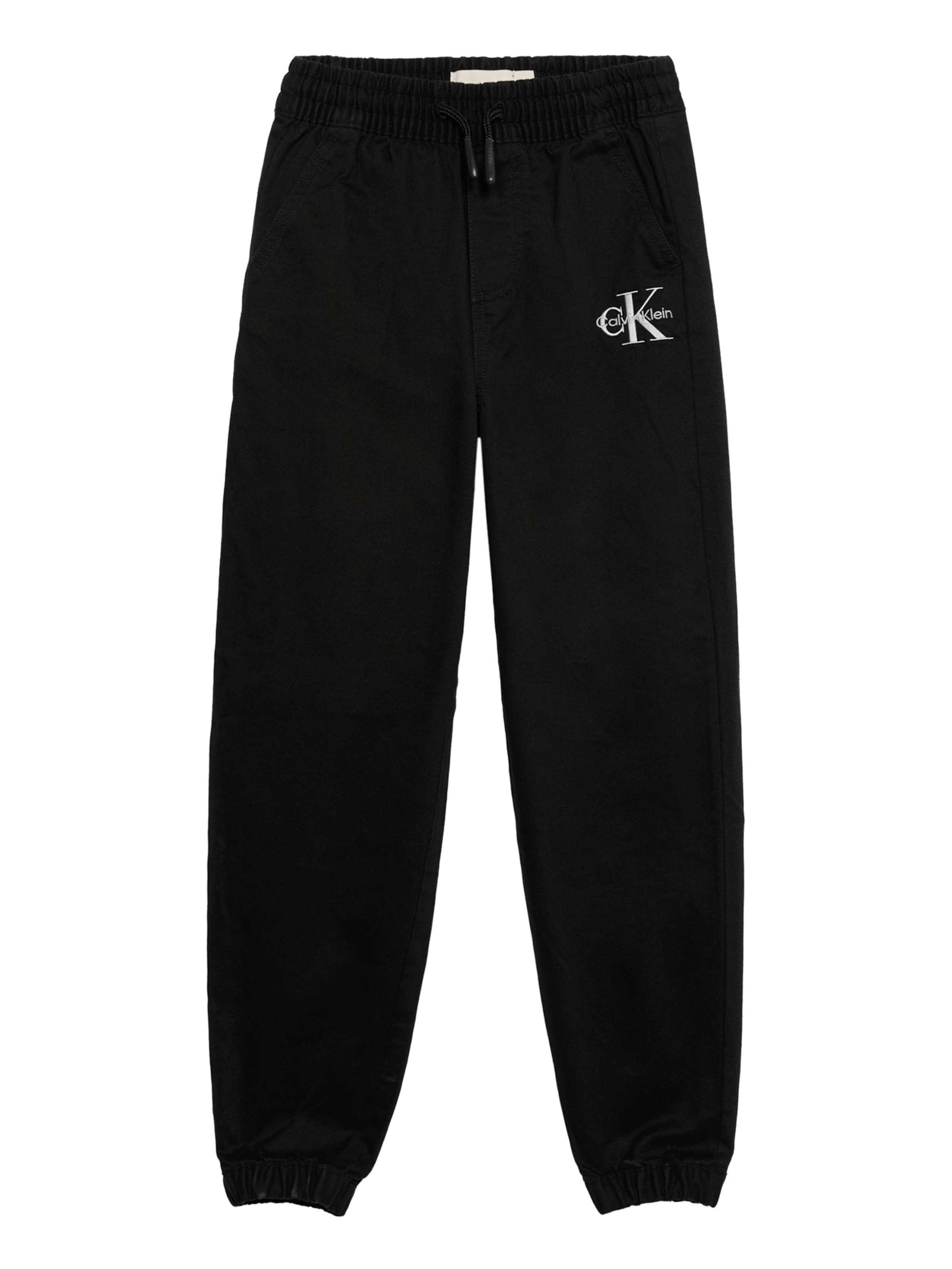 Effilé Pantalon 'ESSENTIAL' Calvin Klein Jeans en noir : devant