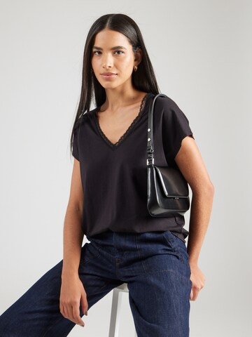T-shirt QS en noir : devant