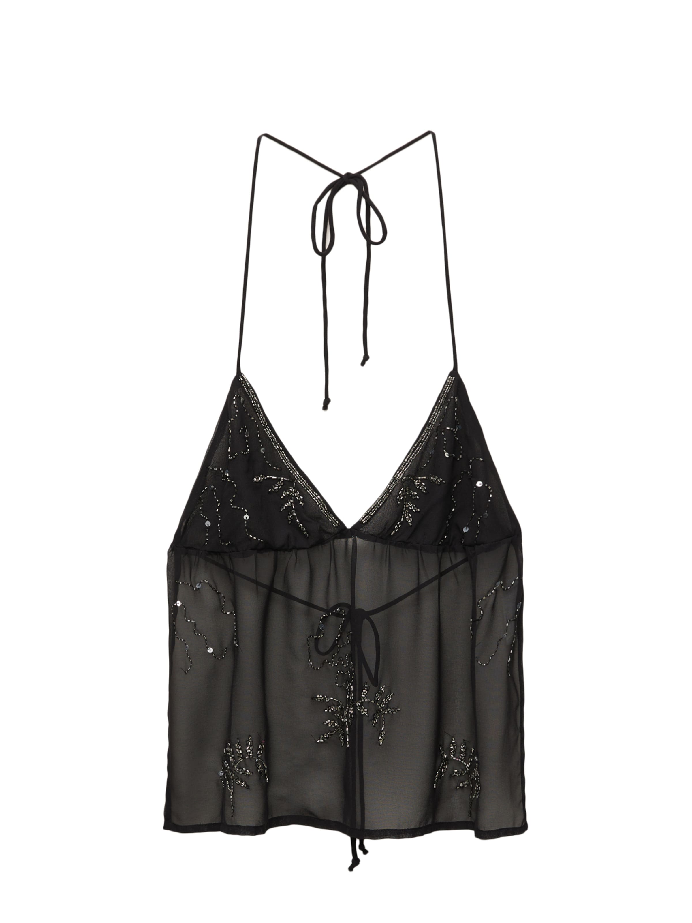 Pull&Bear Top - Čierna: predná strana