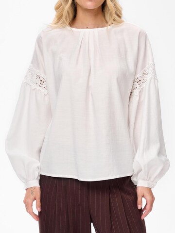 Blue Shadow Blouse in Beige