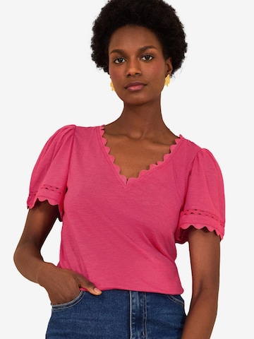 love & roses Футболка в Ярко-розовый: спереди