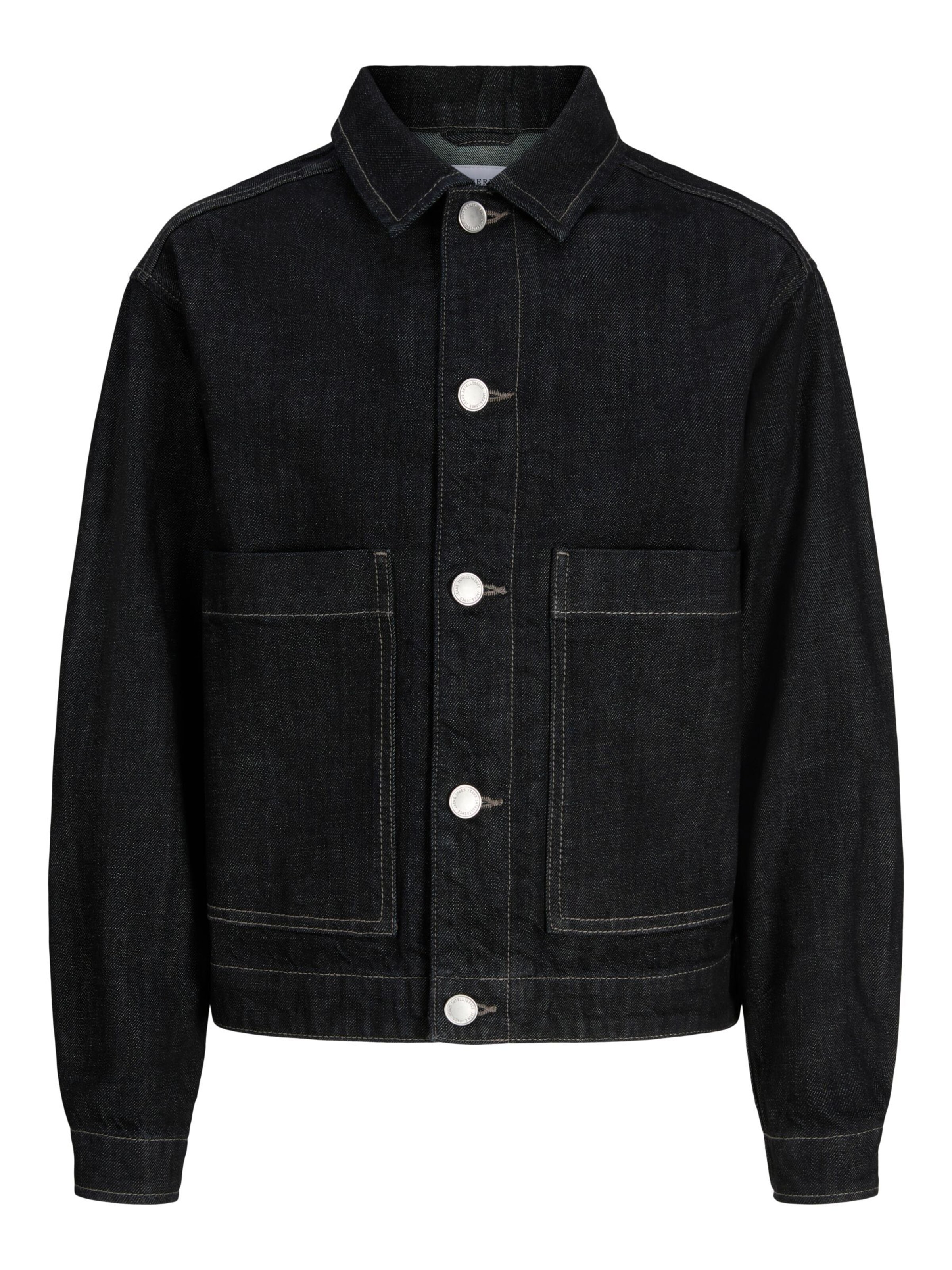 Jack & Jones Junior Tussenjas in de kleur Donkerblauw, Productweergave