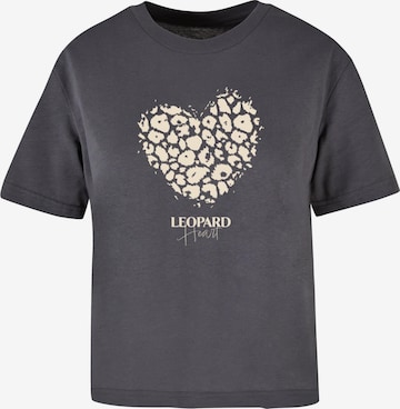 Merchcode Shirt 'Leopard Heart' in Grey: front