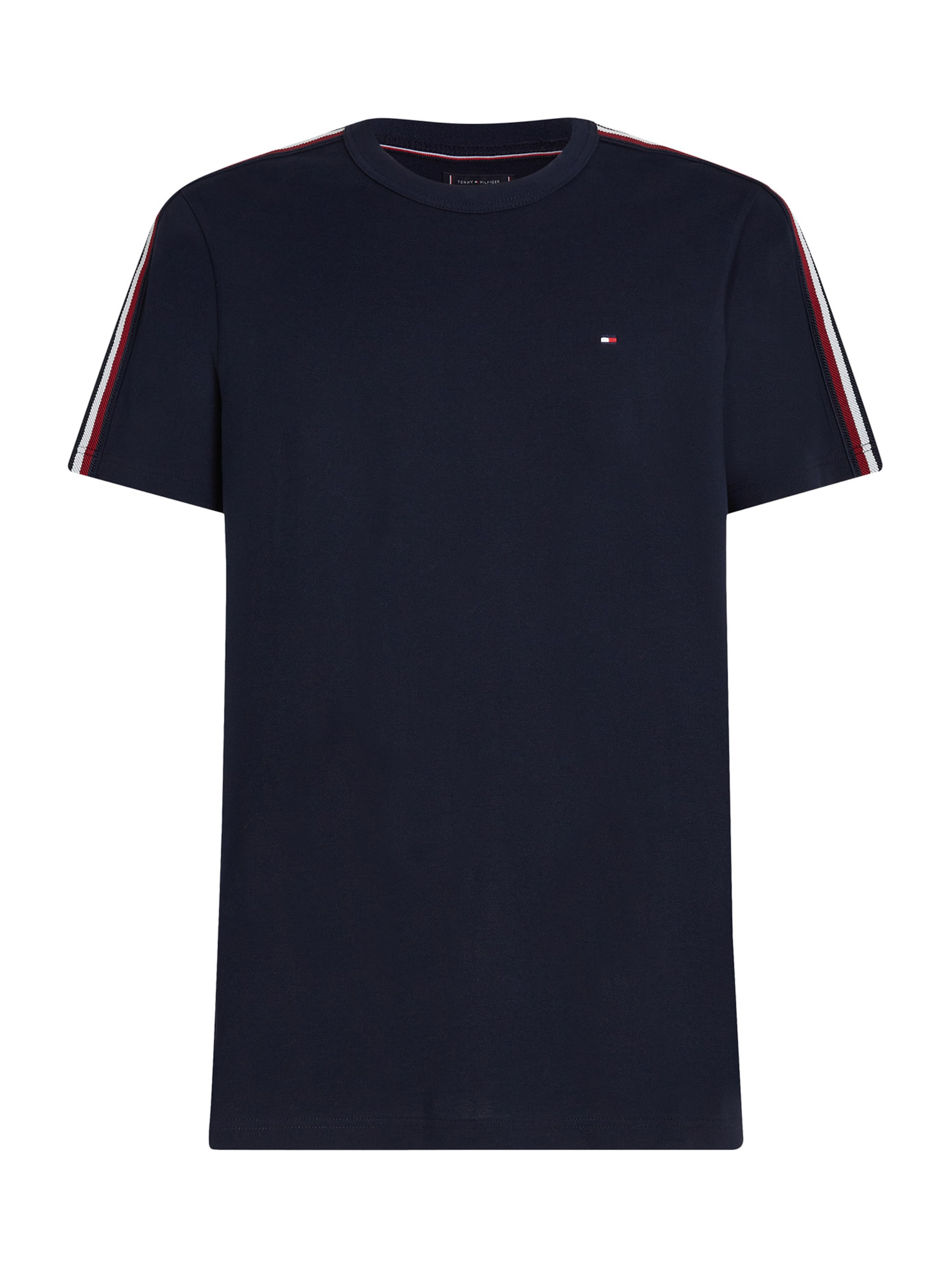 TOMMY HILFIGER T-Shirt in navy / rubinrot / naturweiß, Produktansicht
