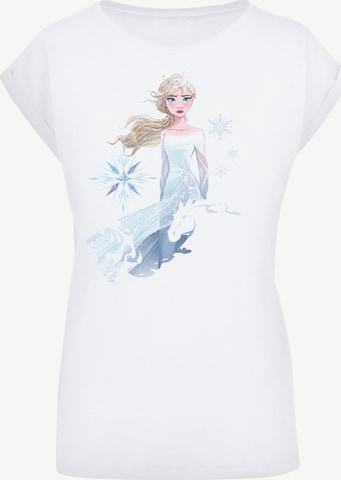 T-shirt 'Disney Frozen 2 Elsa Nokk Silhouette' F4NT4STIC en blanc : devant