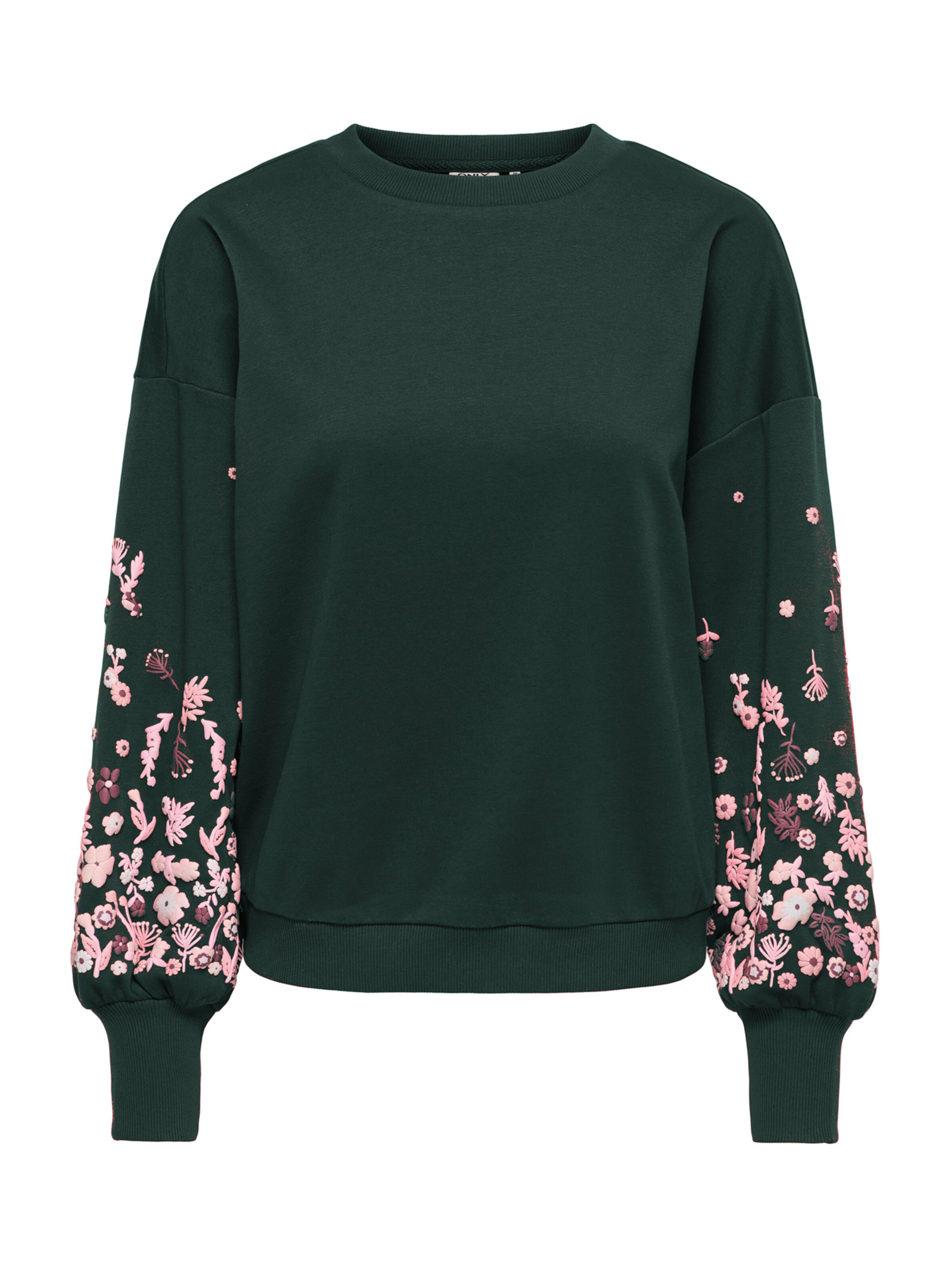 ONLY Sudadera 'ONLBROOKE' en XS en verde oscuro / rosa / rosa pastel / borgoña, Vista del producto