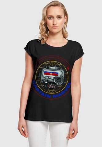 ABSOLUTE CULT Shirt 'Captain Marvel - Pager' in Black: front