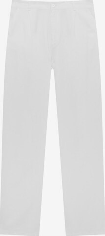 Pull&Bear Élére vasalt nadrágok - fehér: elől