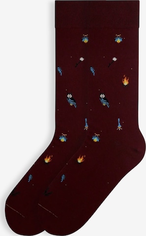 Von Jungfeld Socken 'Signature Icons' in Rot: Vorderseite