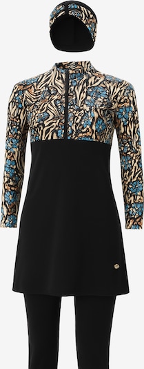 C&City Hidschab-Badeanzug in beige / azur / brokat / schwarz, Produktansicht