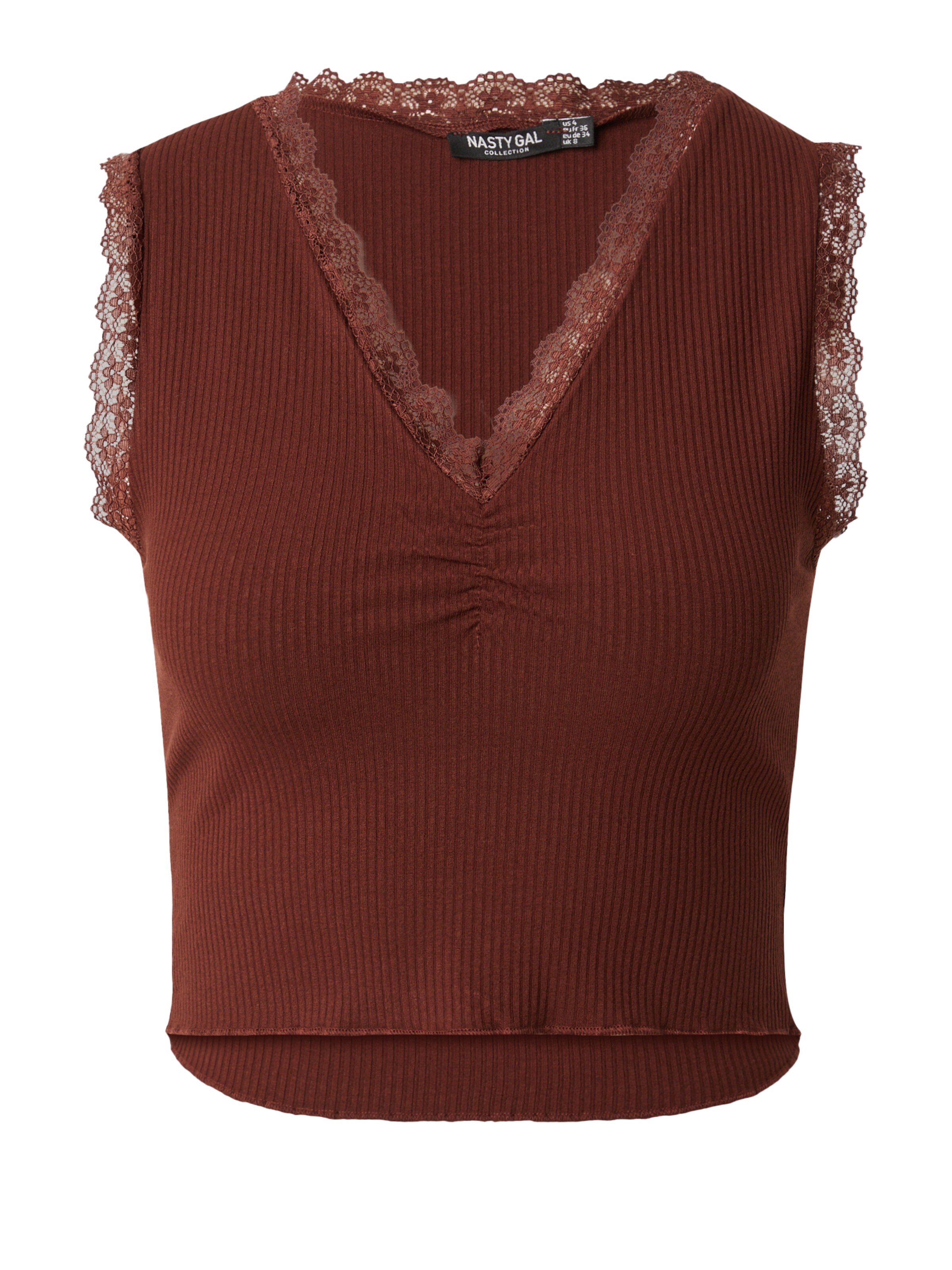 Nasty Gal Top - Hnedá: predná strana