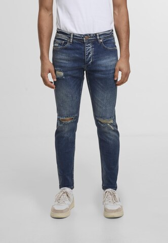 2Y Premium Tapered Jeans in Blau: Vorderseite