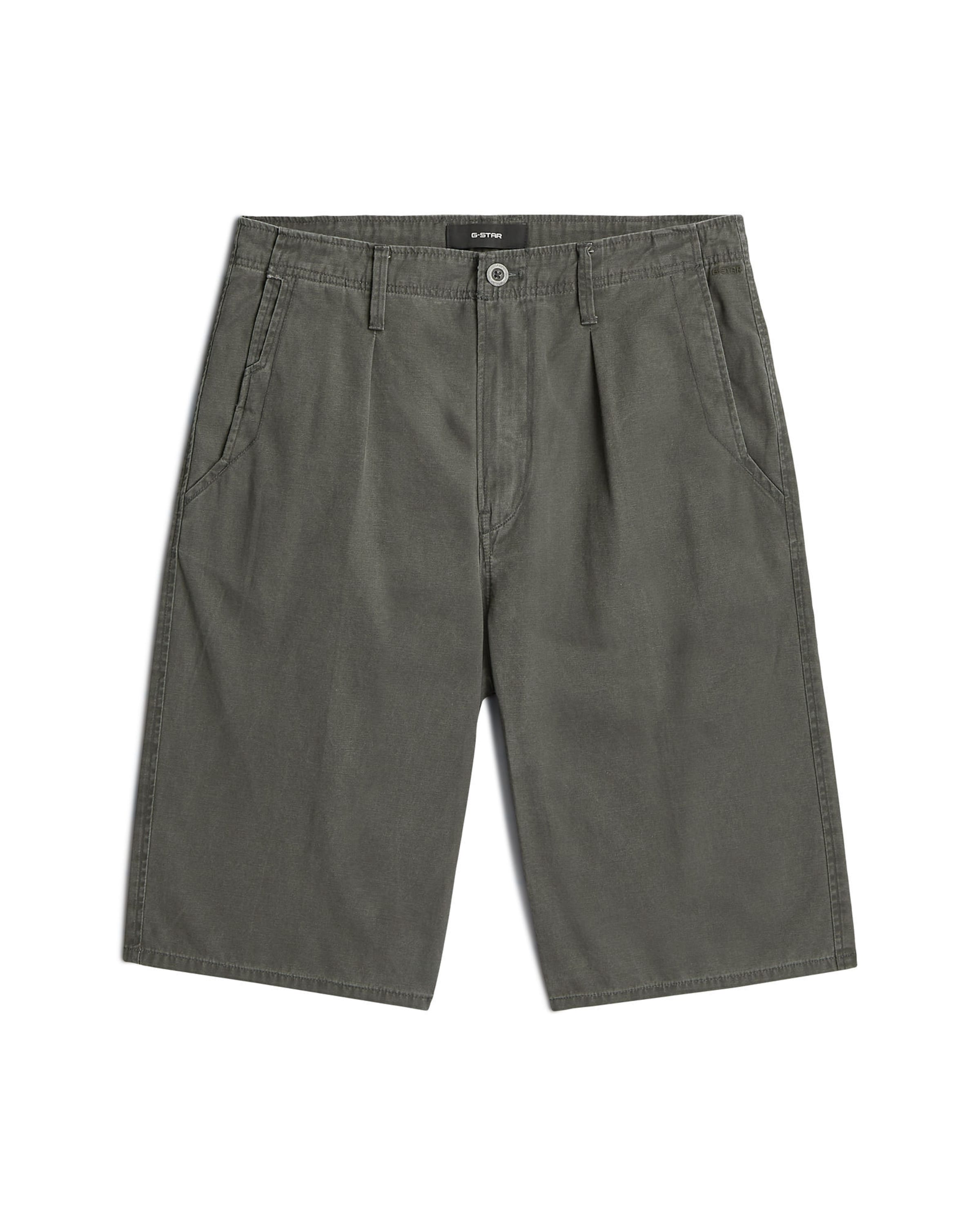 G-STAR Regular Chino 'Pleated Chino Shorts' in Grijs: voorkant