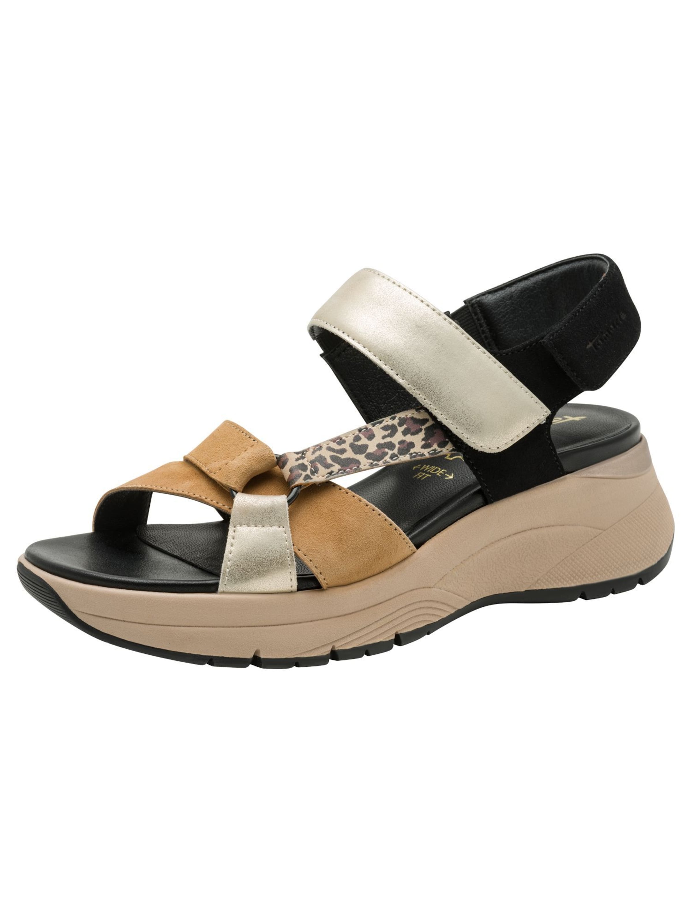 Sandales Tamaris en noir : devant