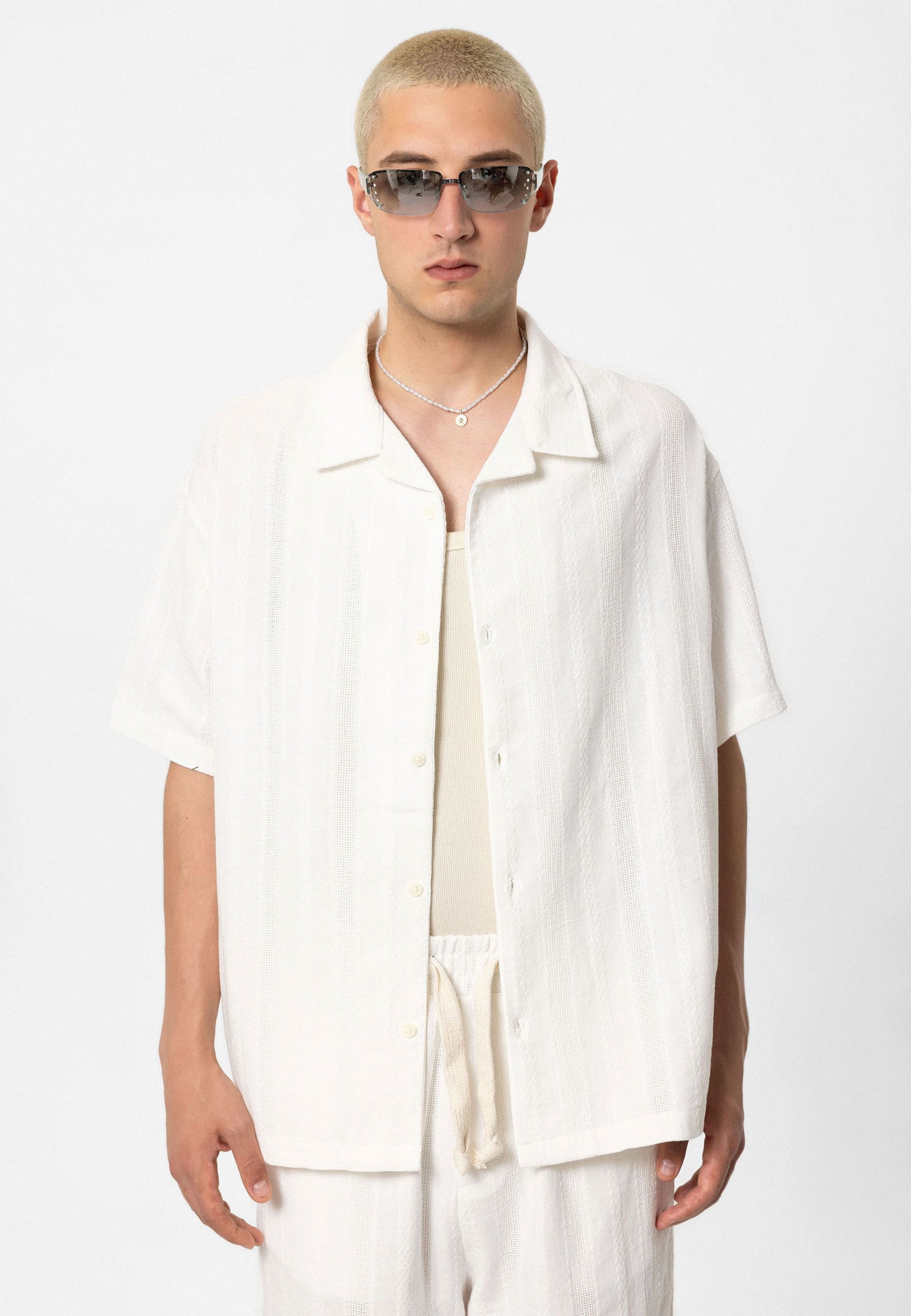 VAMOS CLO - Comfort Fit Camisa em branco