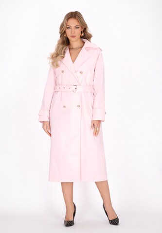 faina Between-seasons coat in Pink: front
