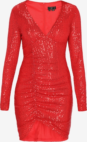 faina Kokteilové šaty - Červená: predná strana