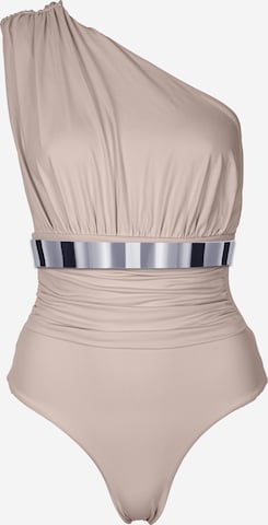 SEA ME SWIM Swimsuit 'MONACO Silver Edition' in Beige: front