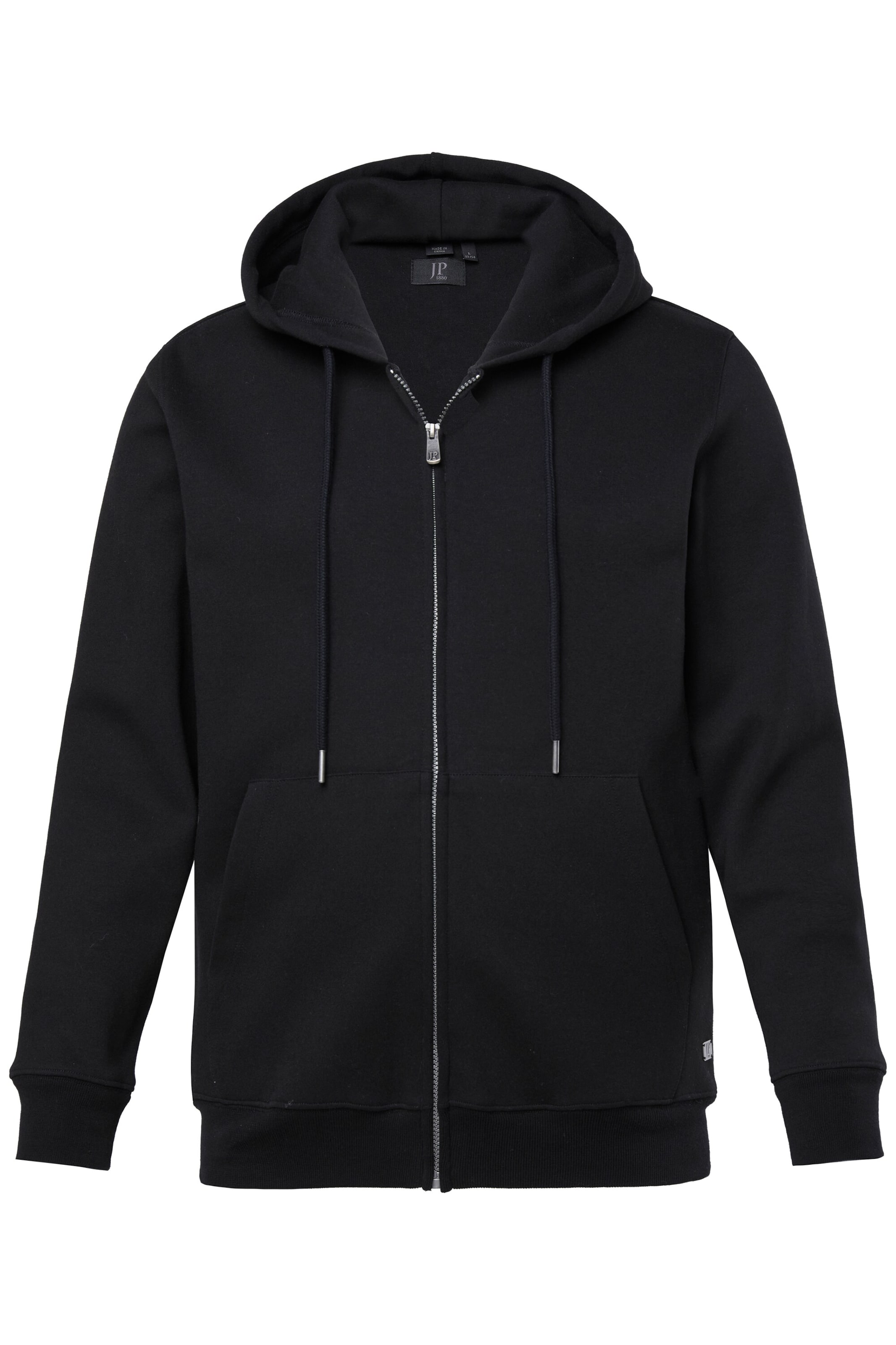 JP1880 Sweatjacke in Schwarz: Vorderseite