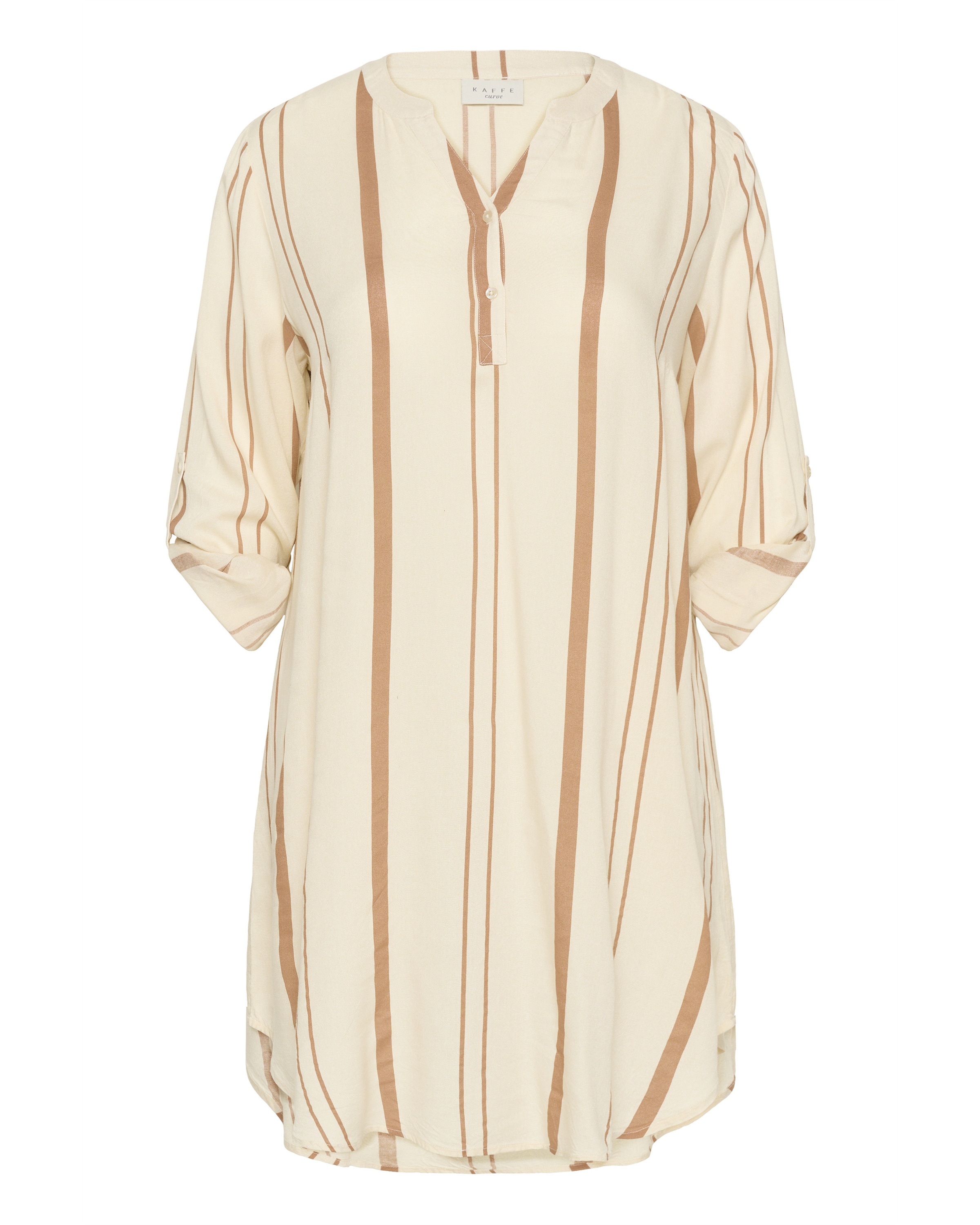 KAFFE CURVE Shirt dress 'Milana' in Beige: front