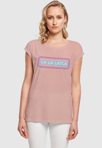 T-shirt 'La La Layla' Merchcode en rose : devant