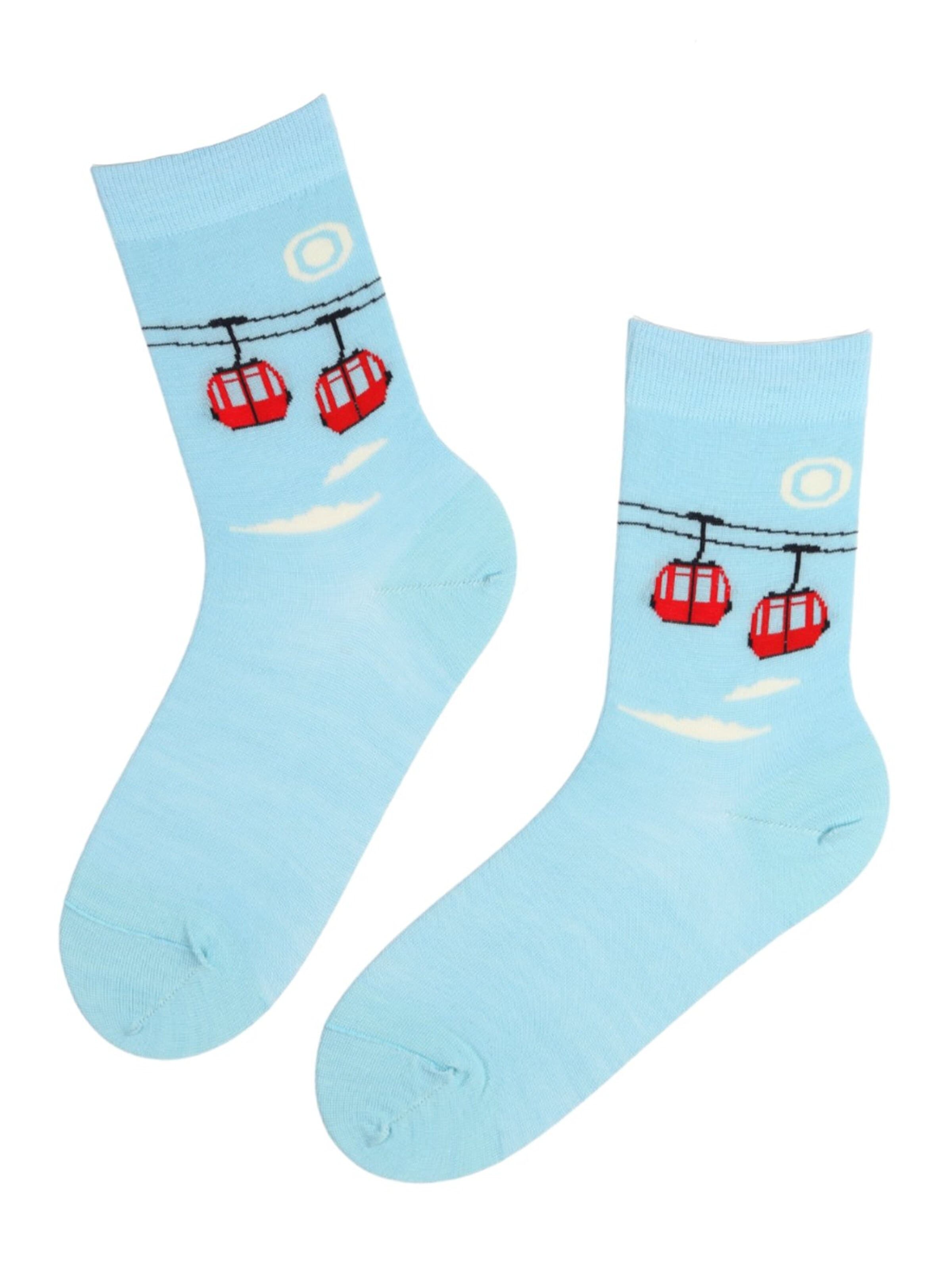 Calzino 'SKI CABIN merino wool socks' di Sokisahtel in blu: frontale