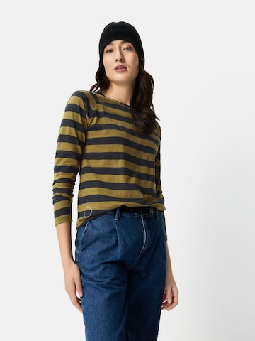CAMEL ACTIVE Gestreiftes Langarmshirt mit Raglanärmeln in Gelb
