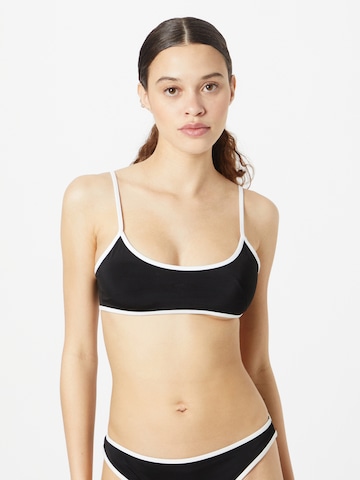 Monki - Soutien Bustier Top de biquíni em preto: frente