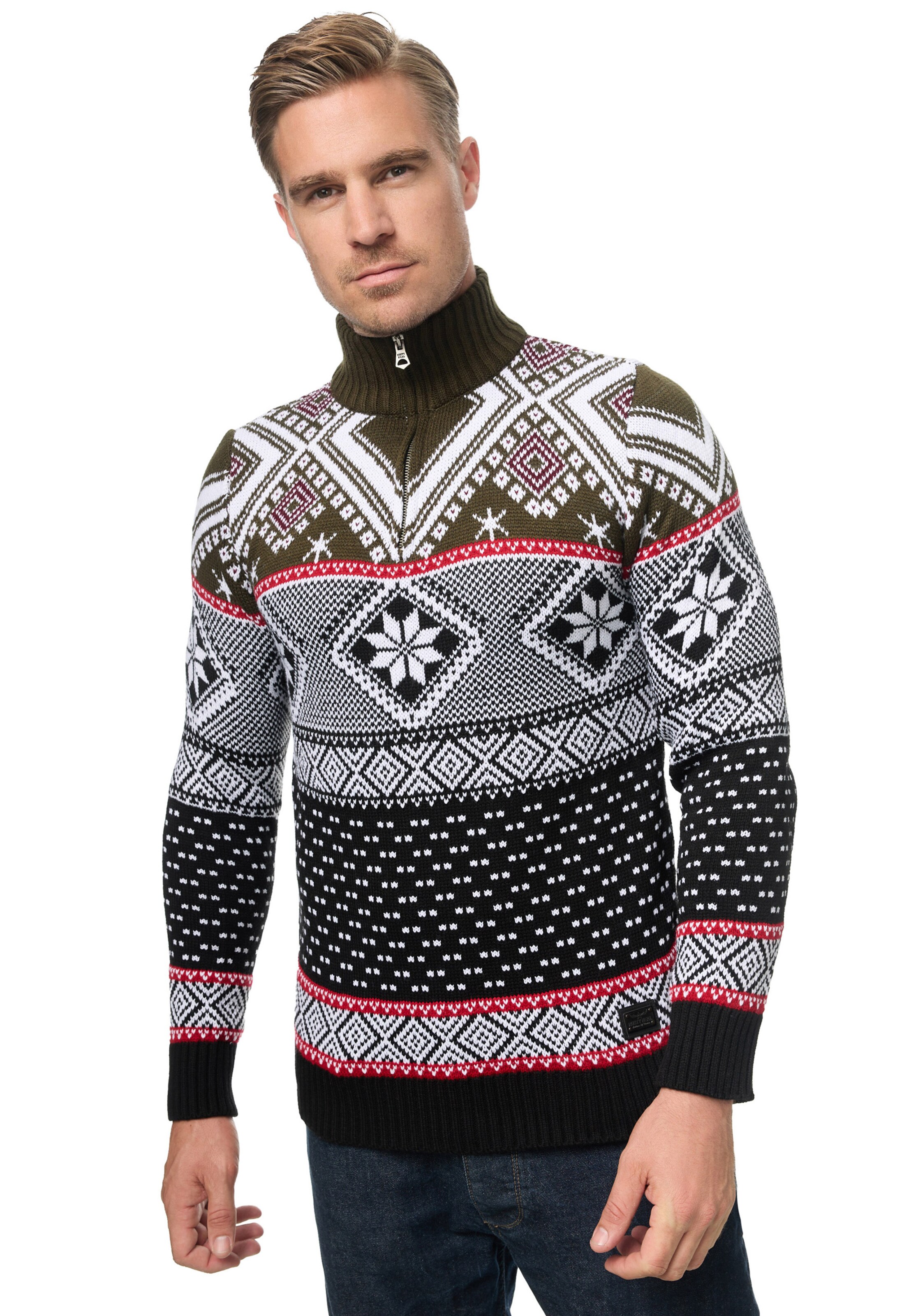 Rusty Neal Pullover in Schwarz: Vorderseite