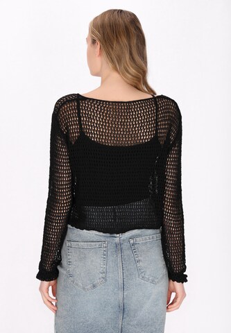 MYMO Gebreid vest 'Comfy' in Zwart