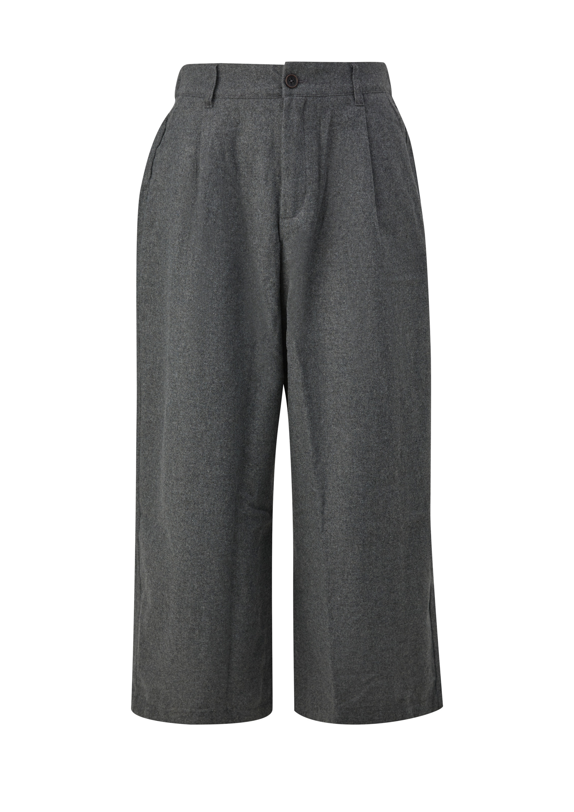 Wide Leg Pantalon à pince QS en gris : devant