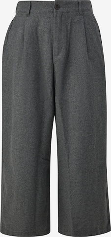 Wide Leg Pantalon à pince QS en gris : devant
