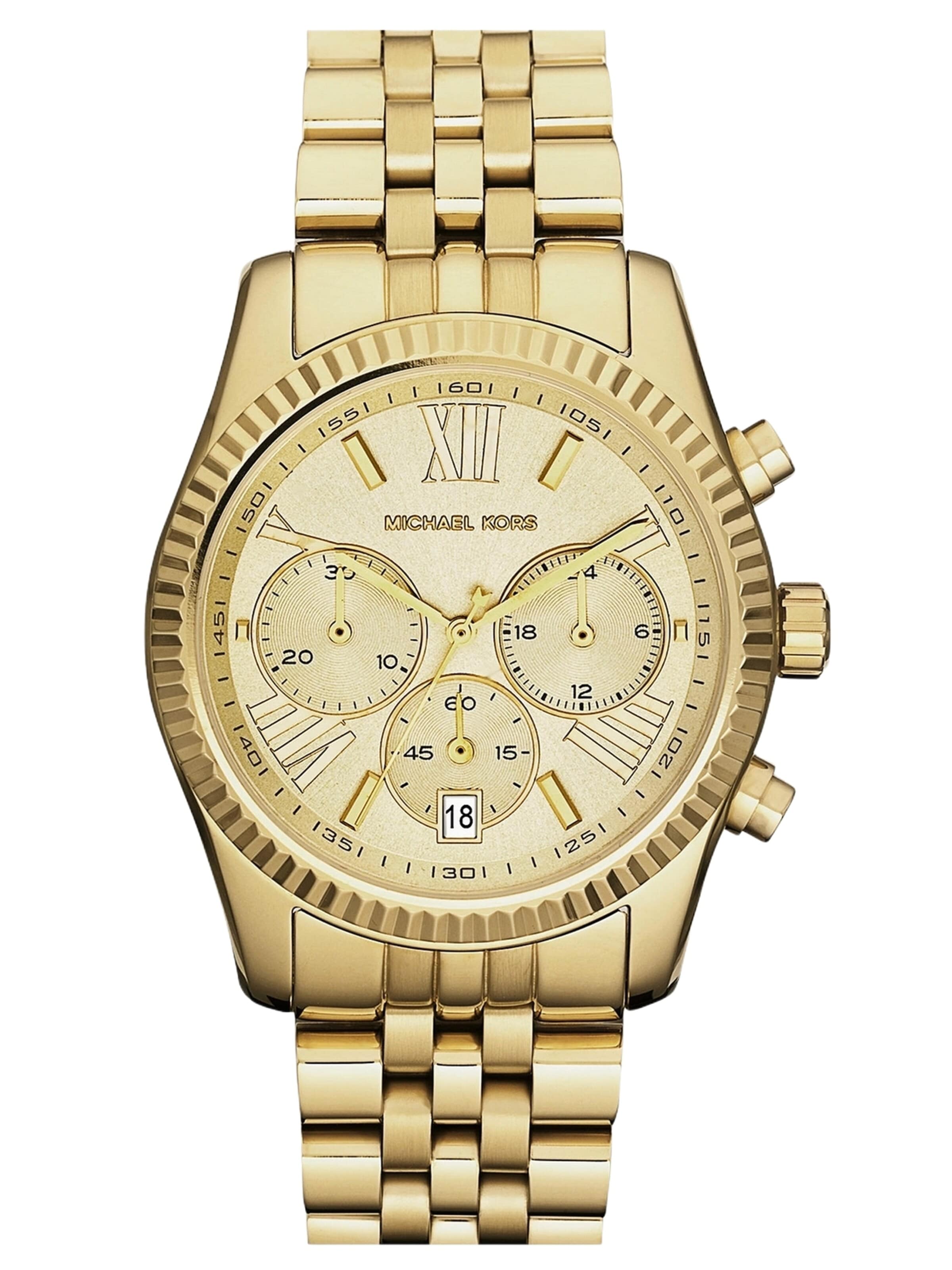Michael Kors - Relógios analógicos 'Lexington' em ouro: frente