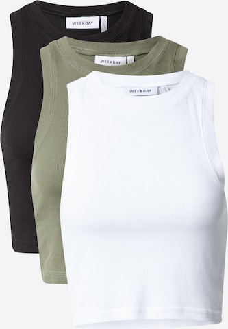 WEEKDAY Top in Mixed colors: front