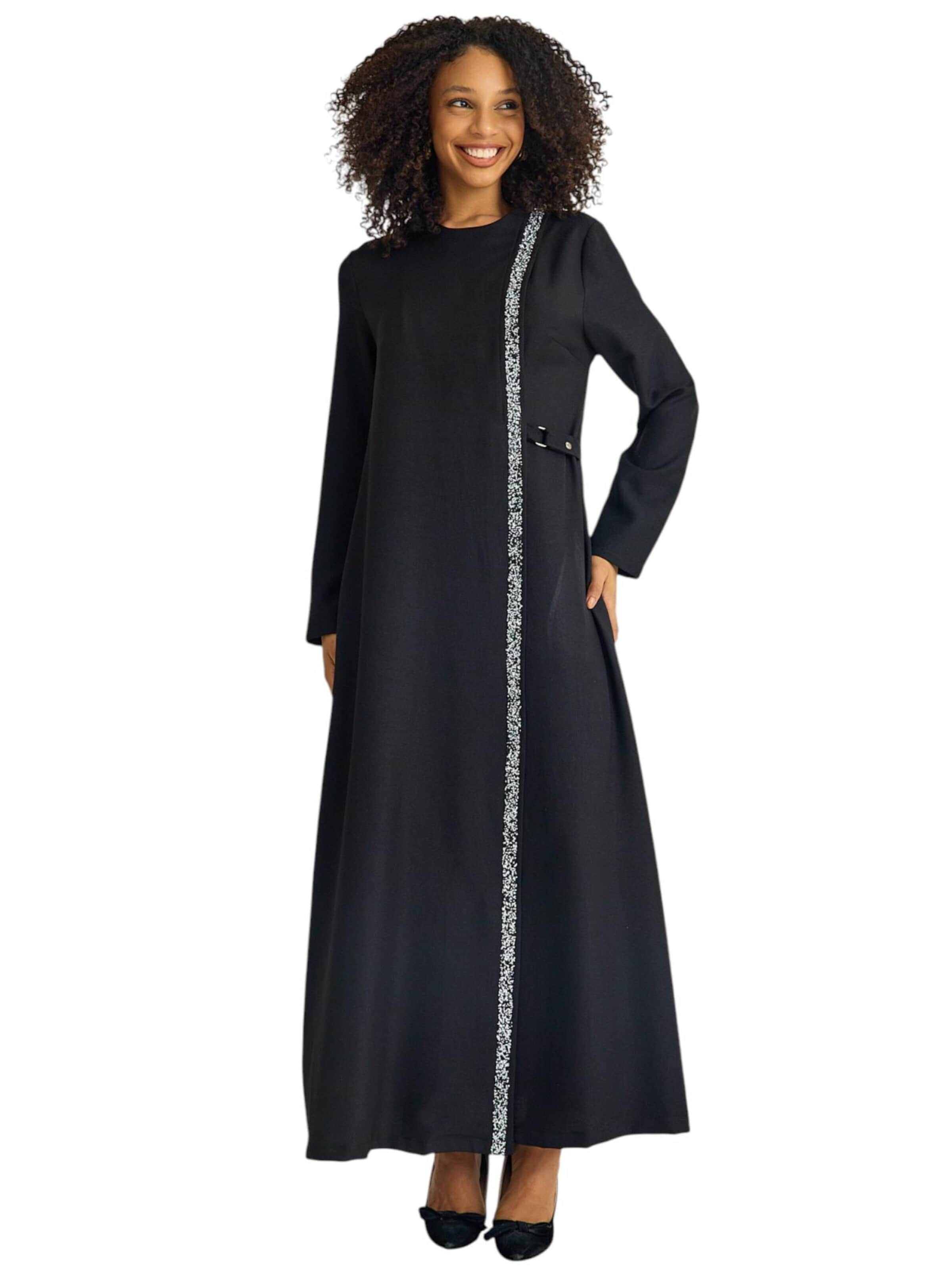 Robe 'Leila-Ferace' fashionshowcase en noir