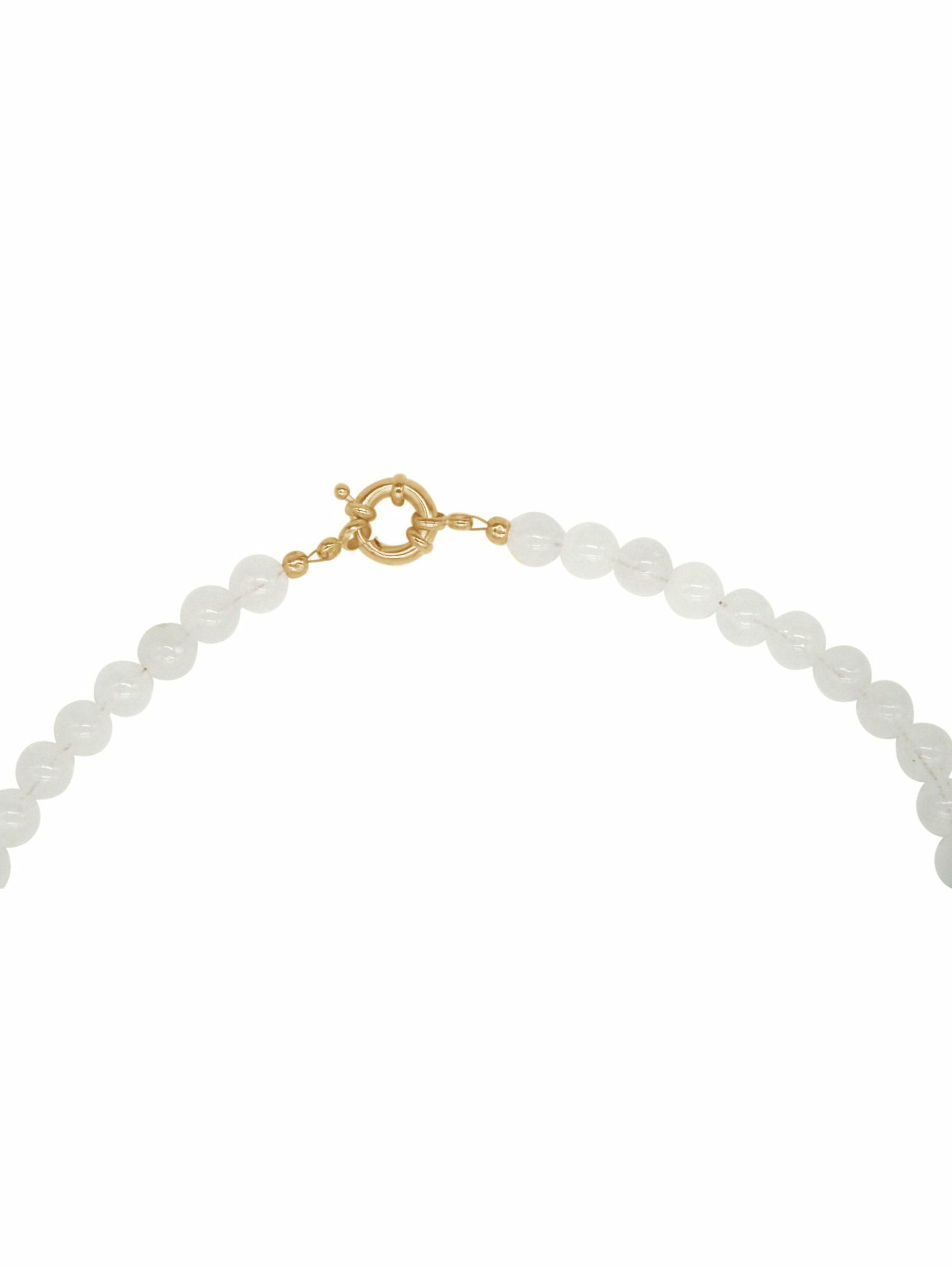 Gemshine Necklace 'WEIßER JADE' in Gold
