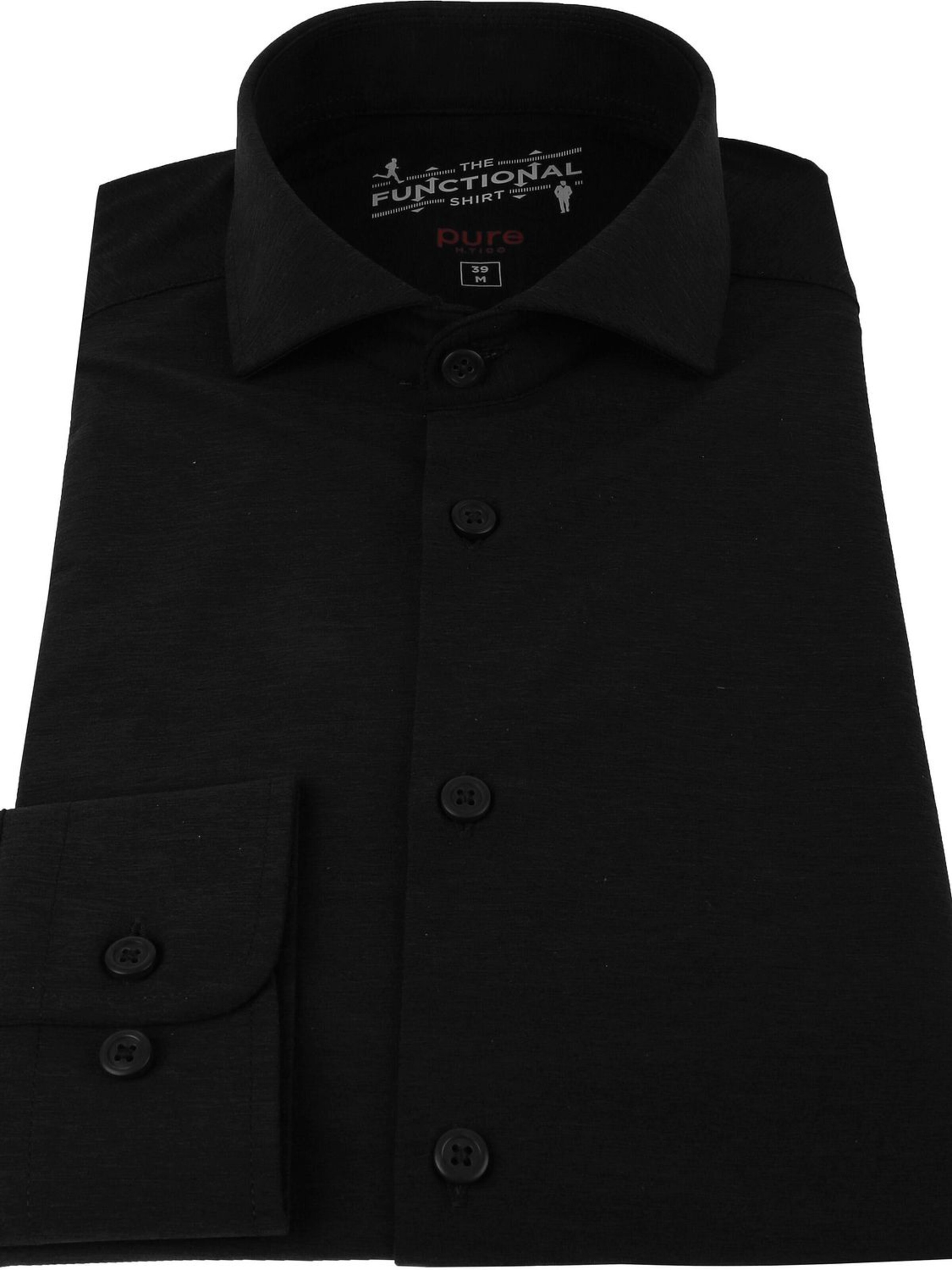 PURE Slim fit Overhemd in Zwart