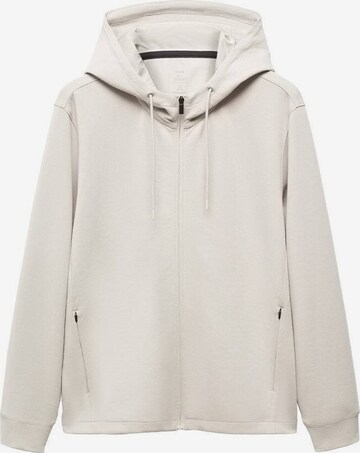 MANGO MAN Zip-Up Hoodie 'Zonej' in Beige: front