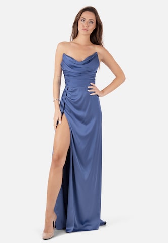 Robe de soirée Prestije en bleu : devant