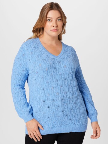 ONLY Carmakoma Sweater 'Fia Katia' in Blue: front