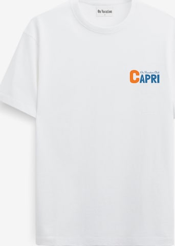 T-Shirt 'Taste Of Capri' On Vacation en blanc : devant