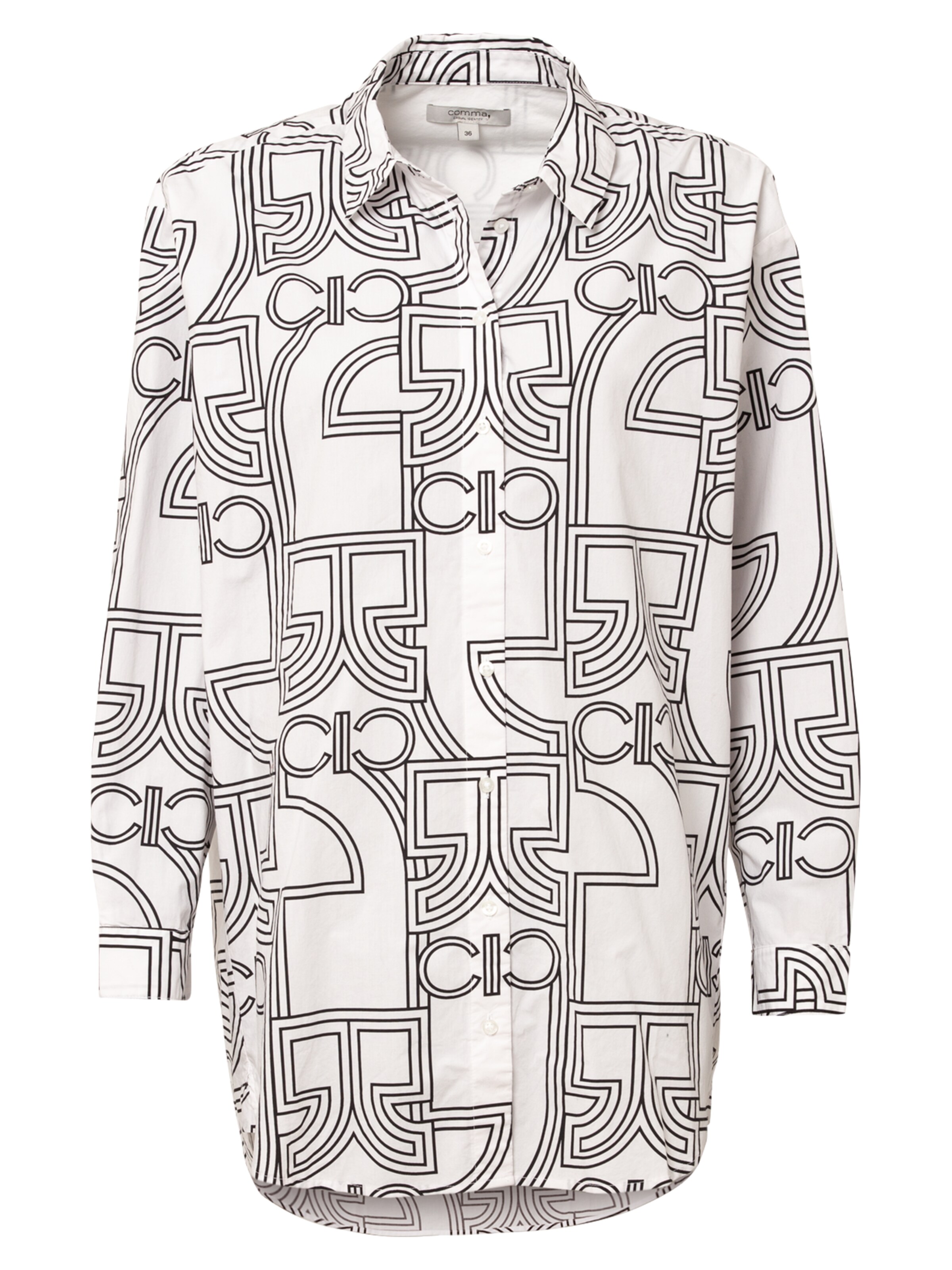 comma casual identity Blouse in Wit: voorkant