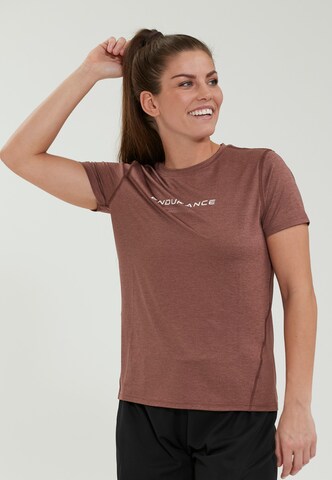 T-shirt fonctionnel 'Wange' ENDURANCE en marron : devant