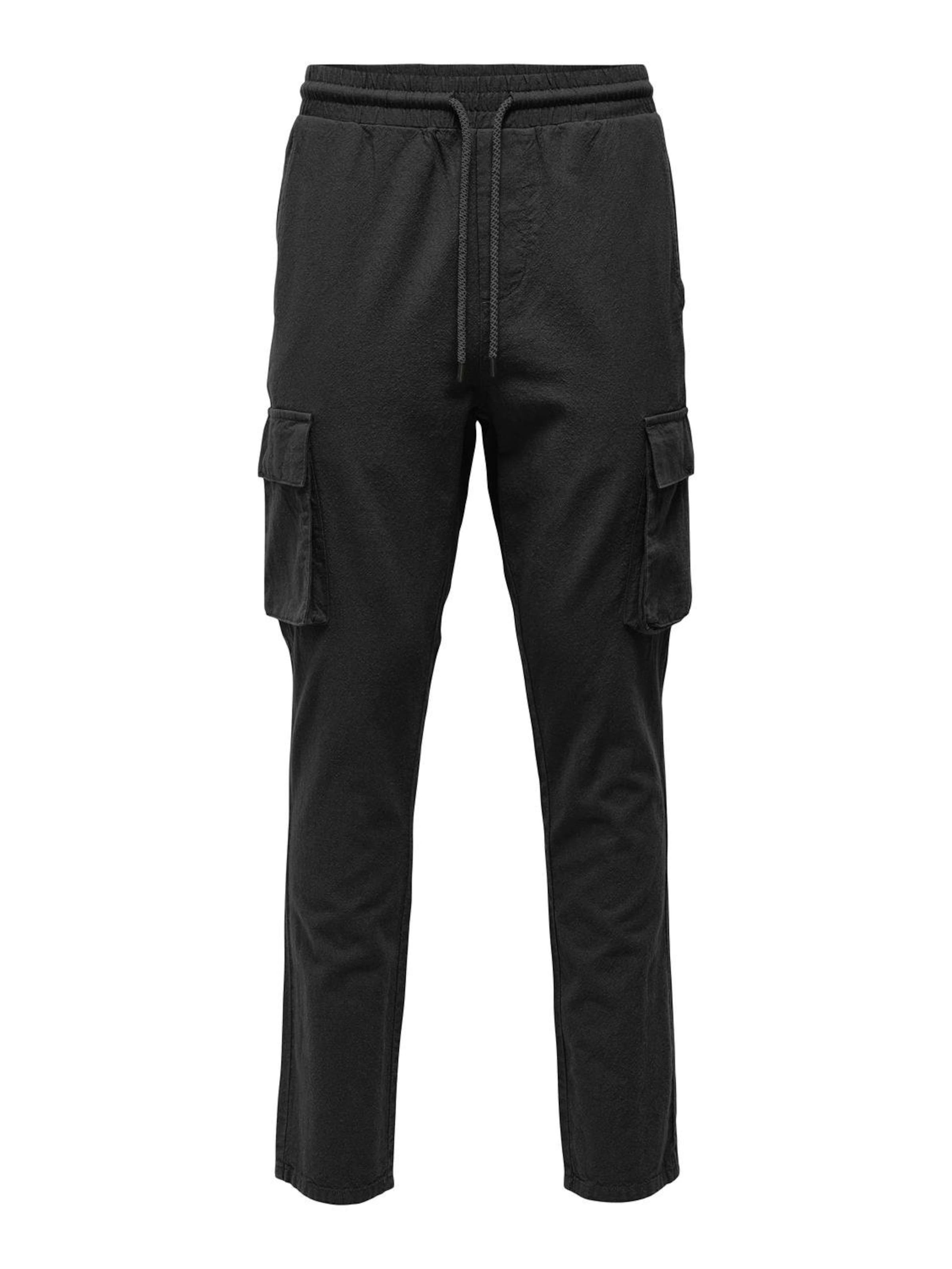 Pantaloni cargo 'LINUS' di Only & Sons in nero: frontale
