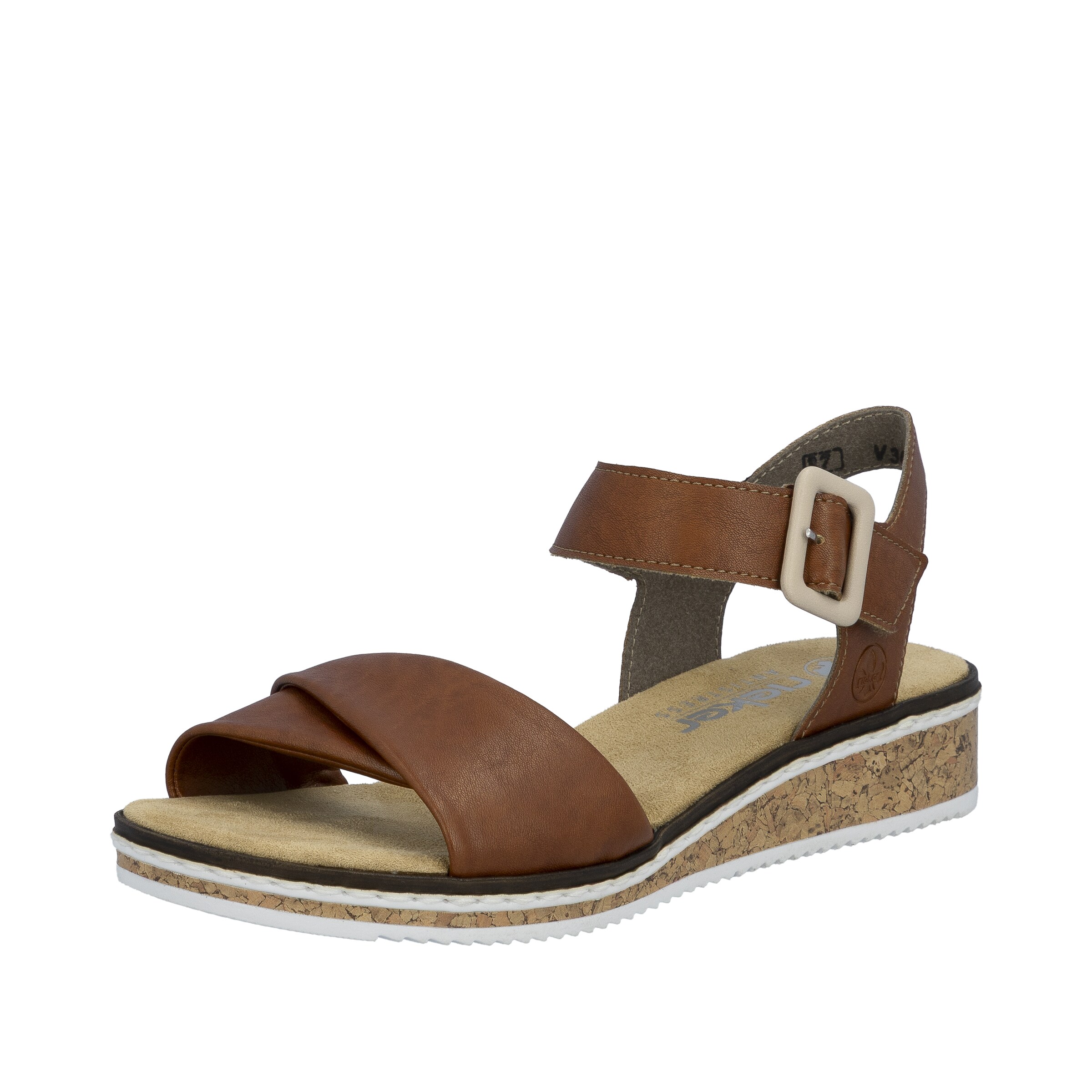 Rieker Strap Sandals in Brown: front