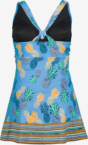 Ulla Popken Triangle Swimsuit Dress in Blue