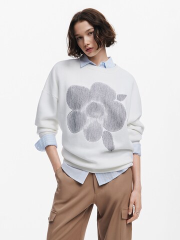 DesigualSweater majica - bijela boja: prednji dio