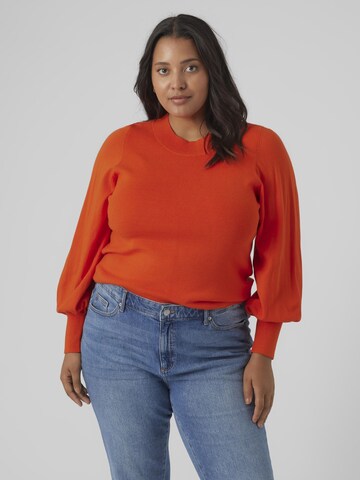 Vero Moda Curve Sweater in Orange: front